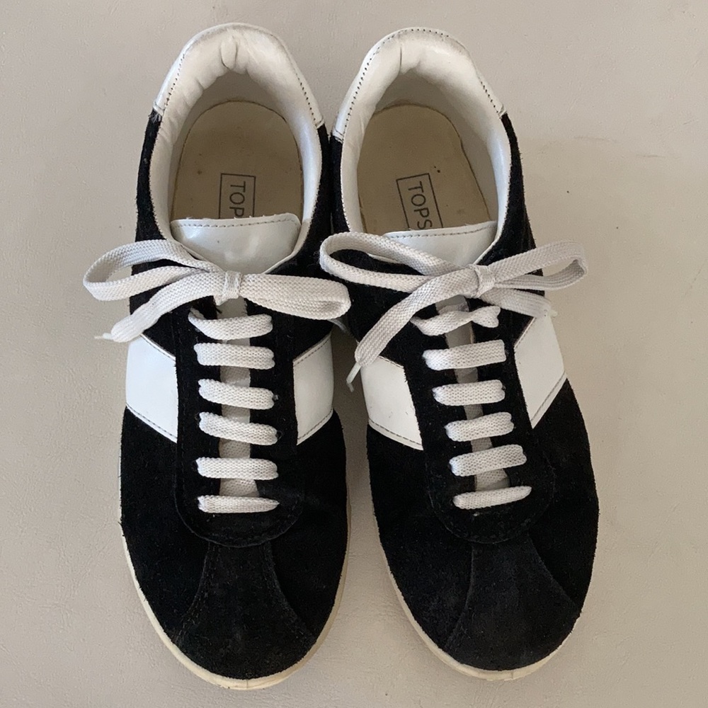Topshop black suede sneakers